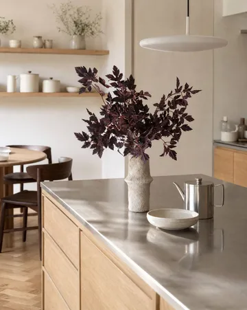 Ramo artificial Burgundy Plum Leaves - 85 cm, 4 uds - Botané