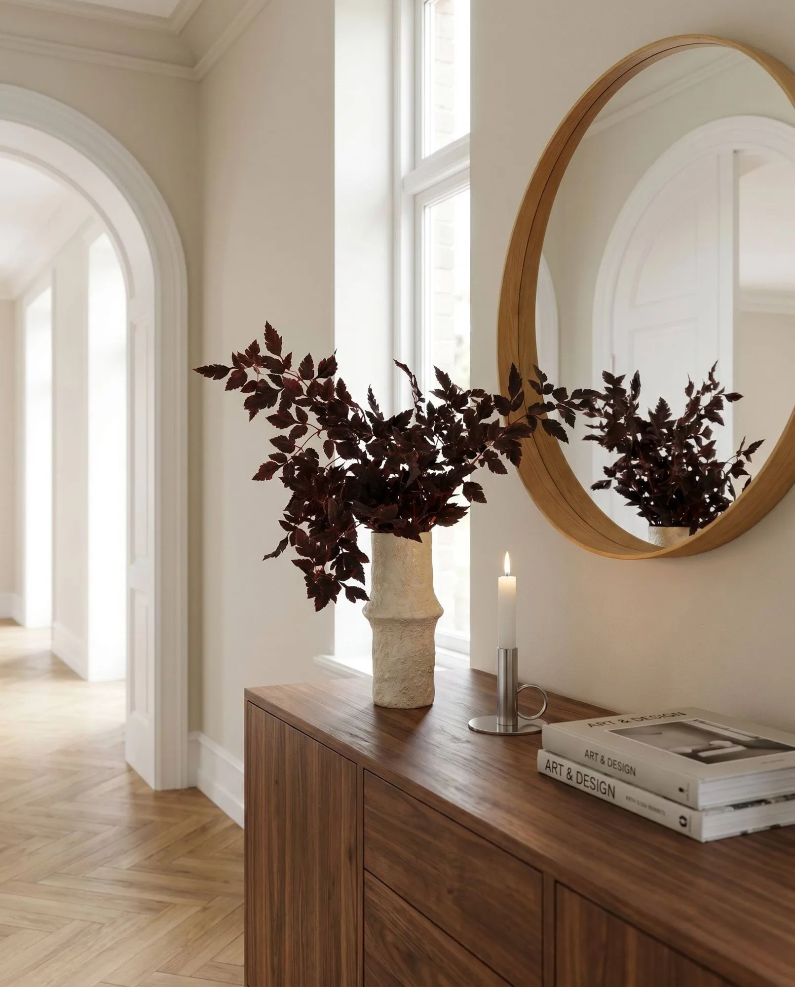 Ramo artificial Burgundy Plum Leaves, Red, 85 cm, 1 ud. Botané