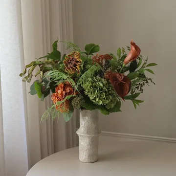 Ramo artificial Cedar Grove - Hortensia-dalia semicactus-cala, 90 cm, 14 uds. - Botané
