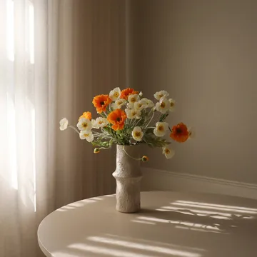 Ramo artificial de amapolas - Daylight, blanco-naranja - Botané