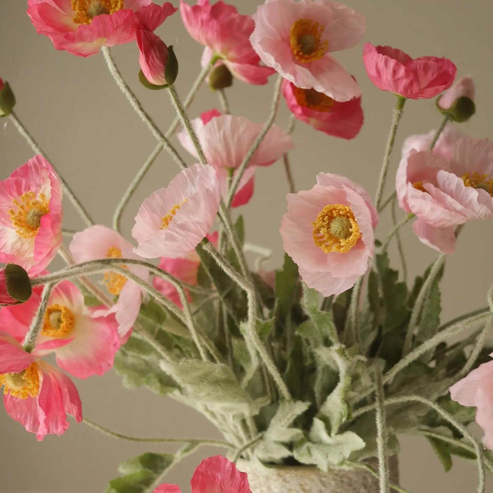 Ramo artificial de amapolas, Pink Pursuit, rosa claro-rosa, 10 ud. Botané
