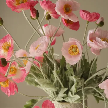 Ramo artificial de amapolas - Pink Pursuit, rosa claro-rosa, 10 ud. - Botané