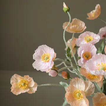 Ramo artificial de amapolas - Sorbet Kisses, rosa claro-coral 11 ud. - Botané
