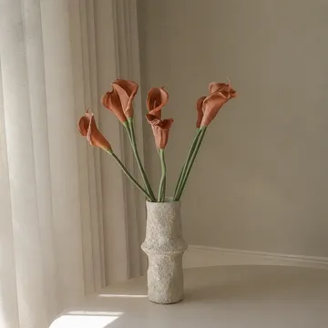 Ramo artificial de calas - Marrón, 62 cm, 8 uds - Botané