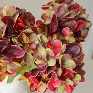 Ramo artificial de hortensias - Deep burgundy, 60 cm, 6 uds - Botané