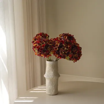 Ramo artificial de hortensias - Deep burgundy, 60 cm, 6 uds - Botané