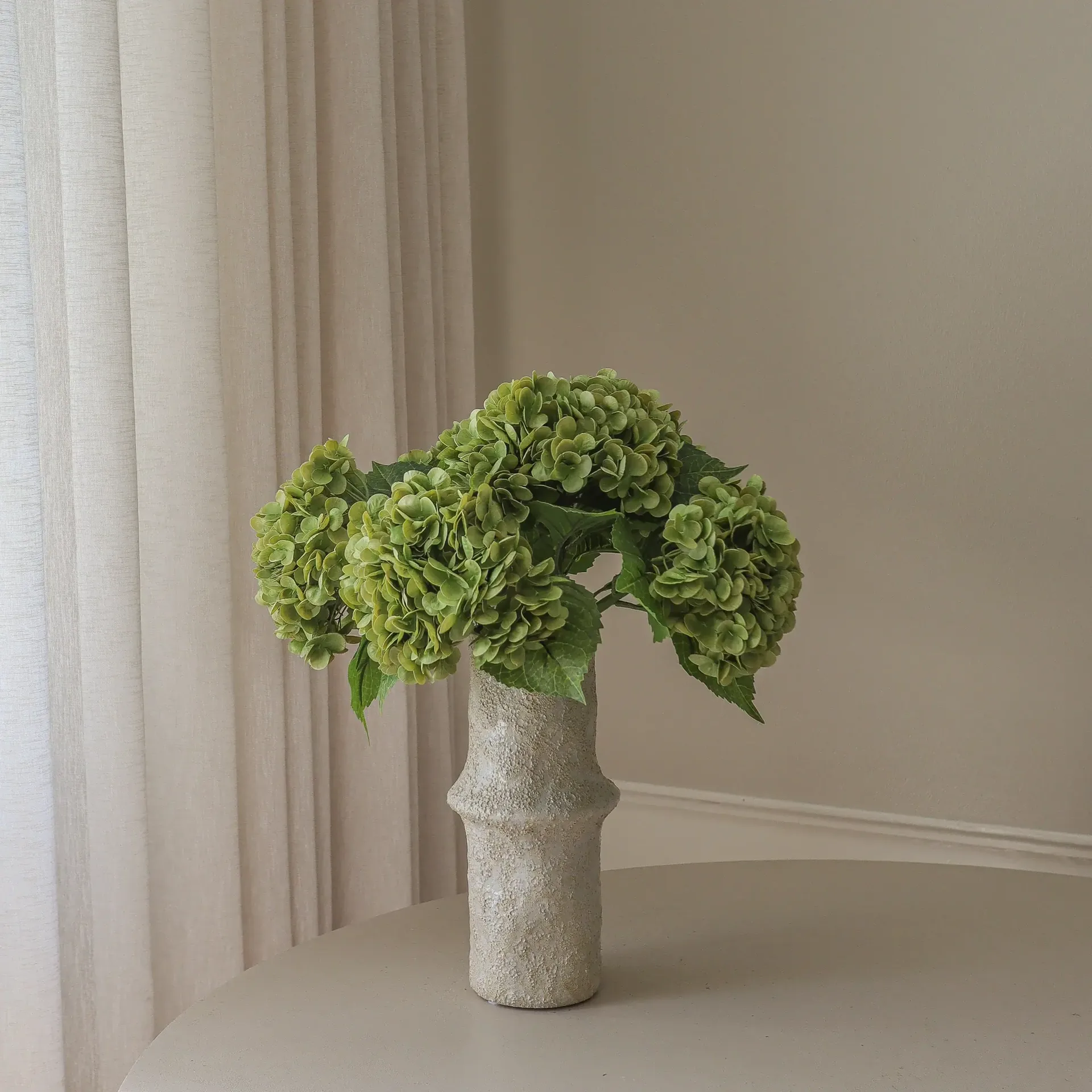 Ramo artificial de hortensias, Moss green, 51 cm, 6 uds Botané