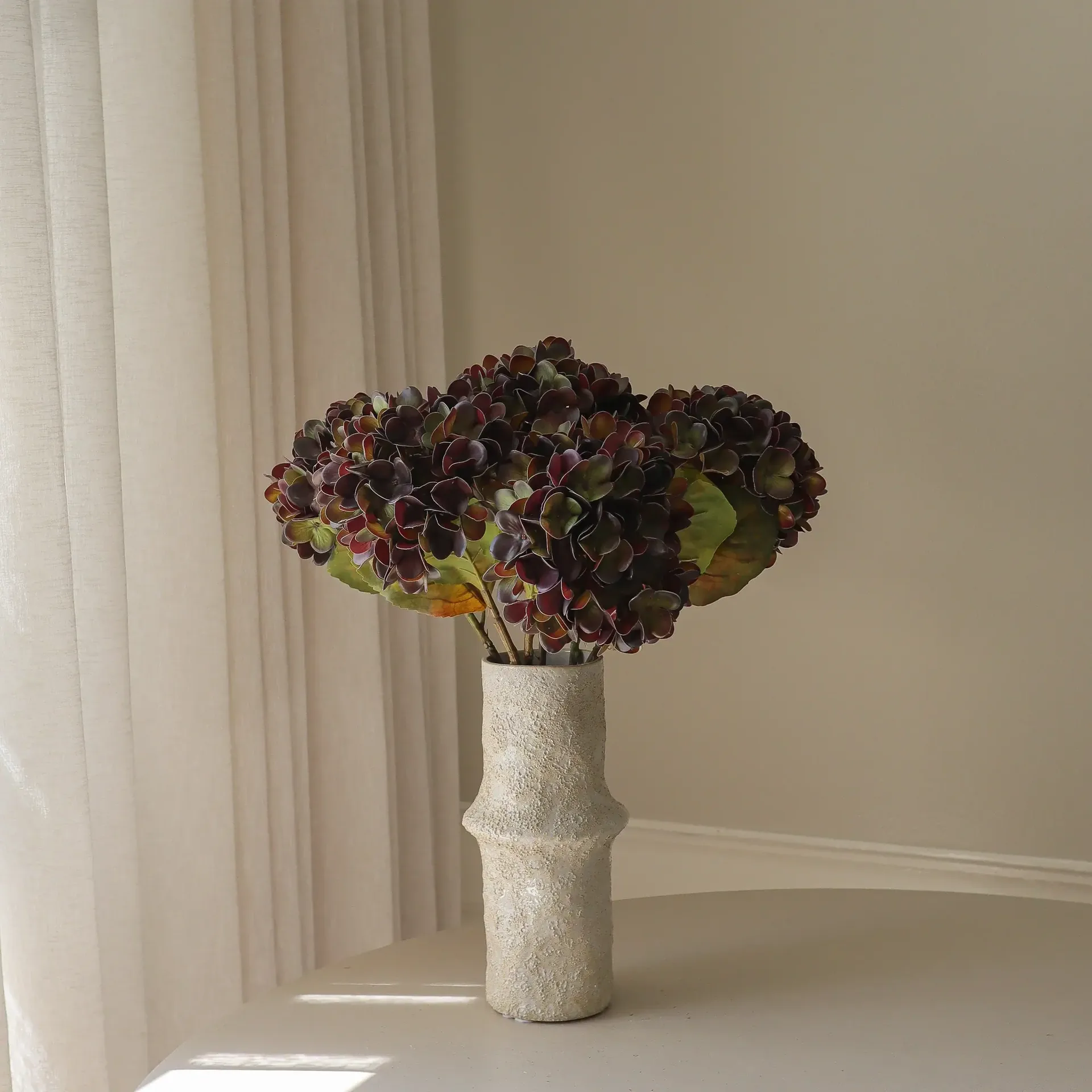 Ramo artificial de hortensias, Muted purple, 60 cm, 6 uds Botané