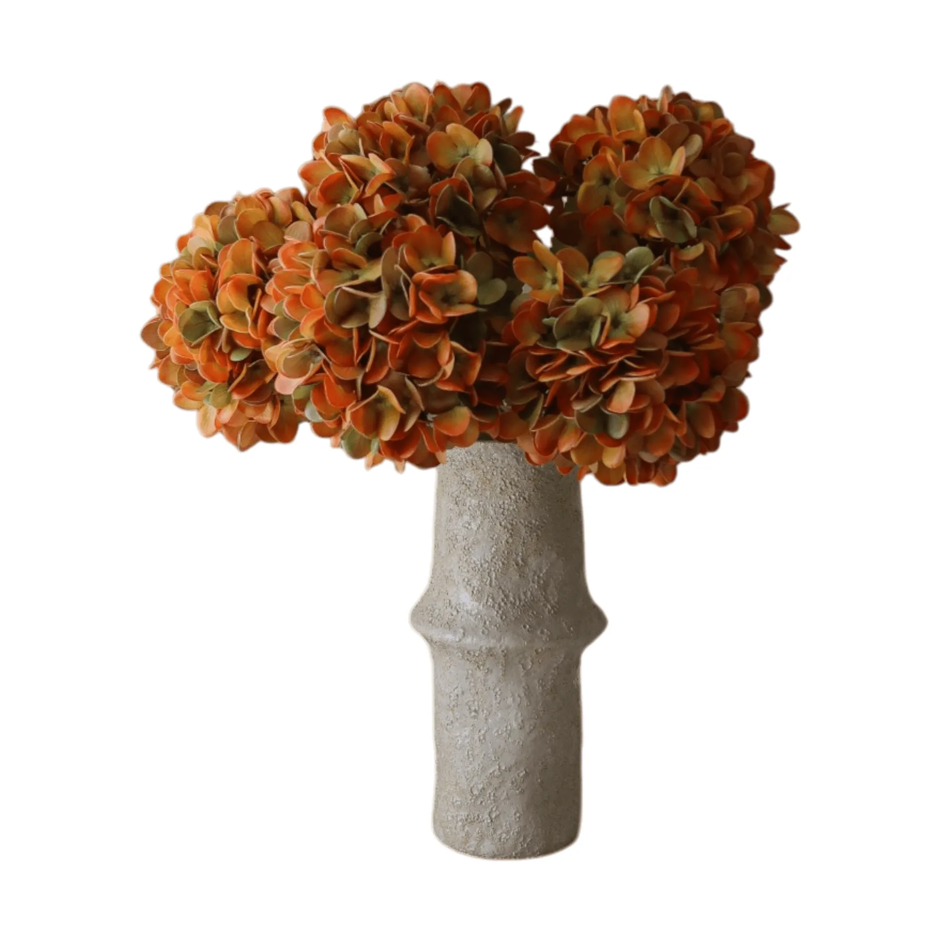 Ramo artificial de hortensias, Orange, 60 cm, 6 uds Botané
