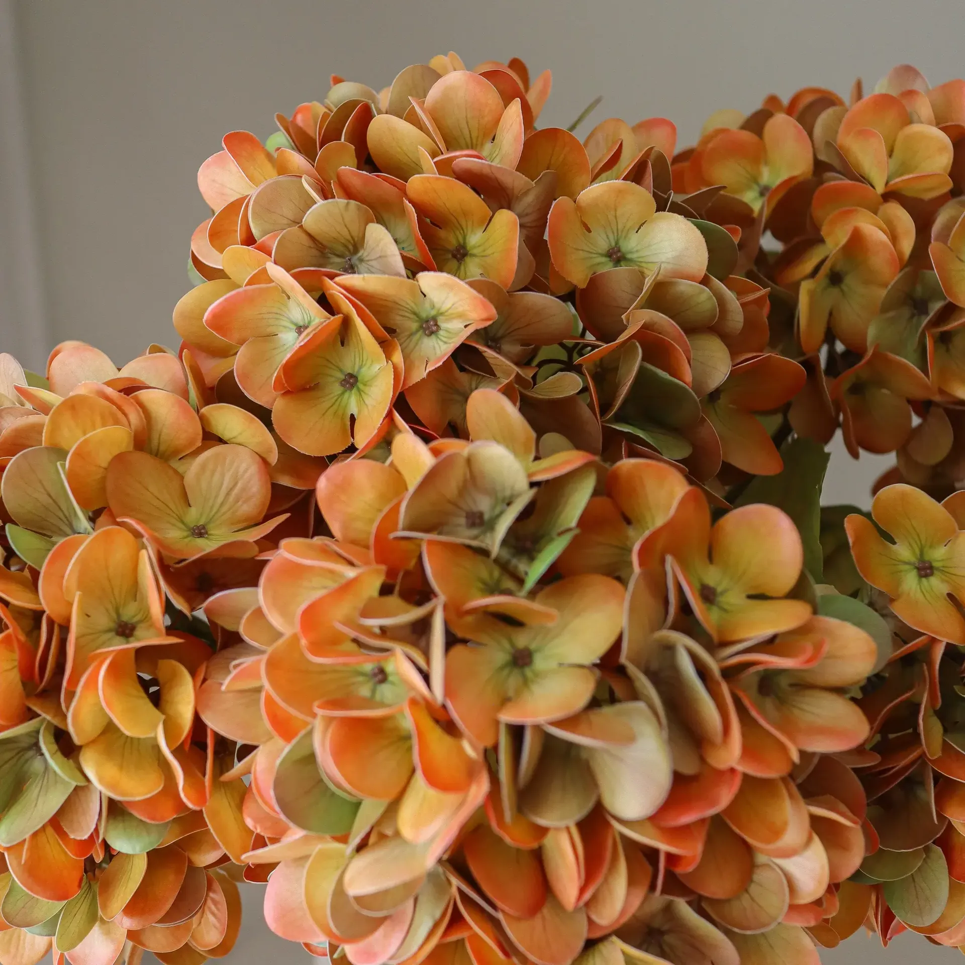 Ramo artificial de hortensias, Orange, 60 cm, 6 uds Botané