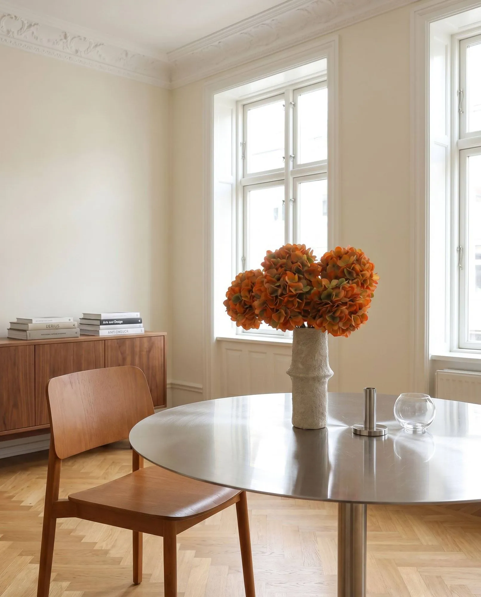 Ramo artificial de hortensias, Orange, 60 cm, 6 uds Botané