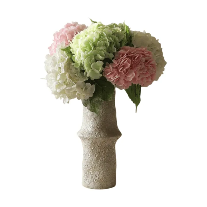 Ramo artificial de hortensias - Rosa-blanco-verde, 7 ud. - Botané
