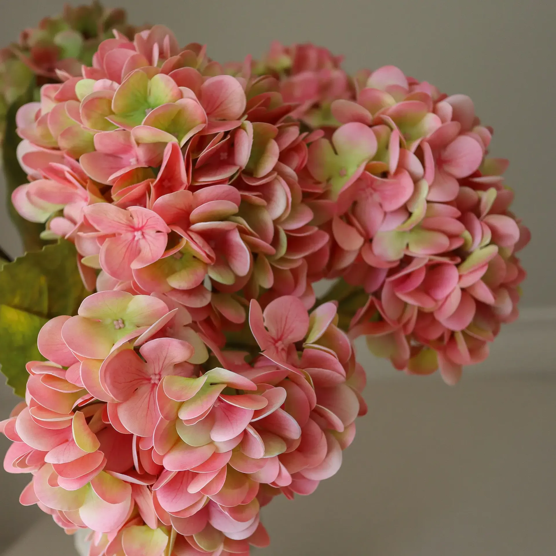 Ramo artificial de hortensias, Soft pink, 60 cm, 5 uds Botané