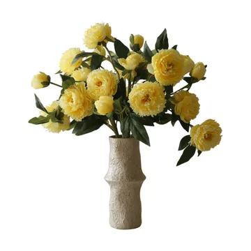Ramo artificial de peonías - Large, amarillo, 7 ud. - Botané