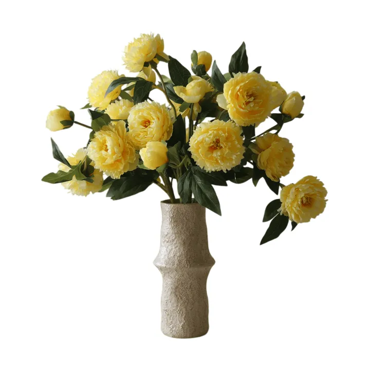 Ramo artificial de peonías - Large, amarillo, 7 ud. - Botané