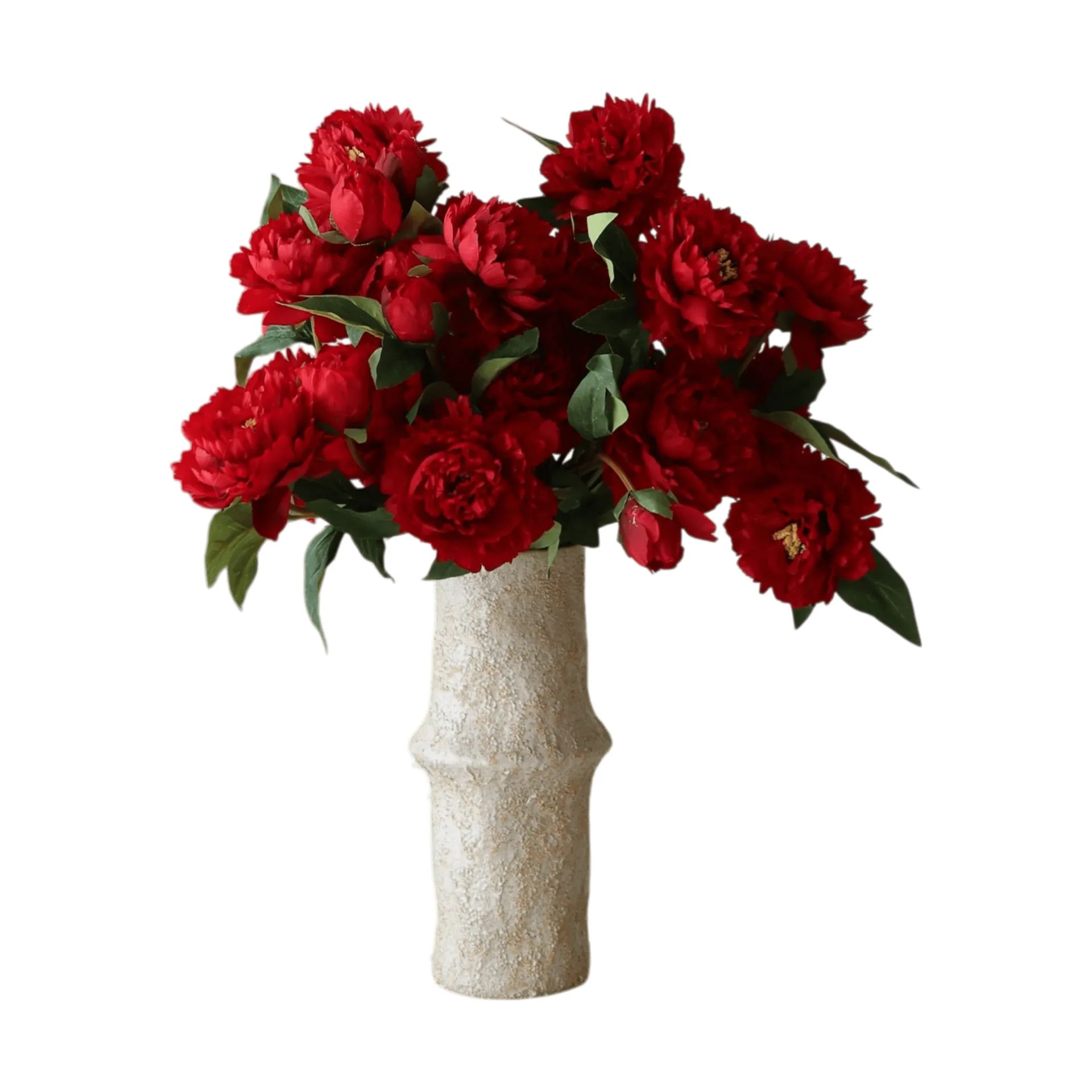 Ramo artificial de peonías, Large, rojo, 7 ud. Botané