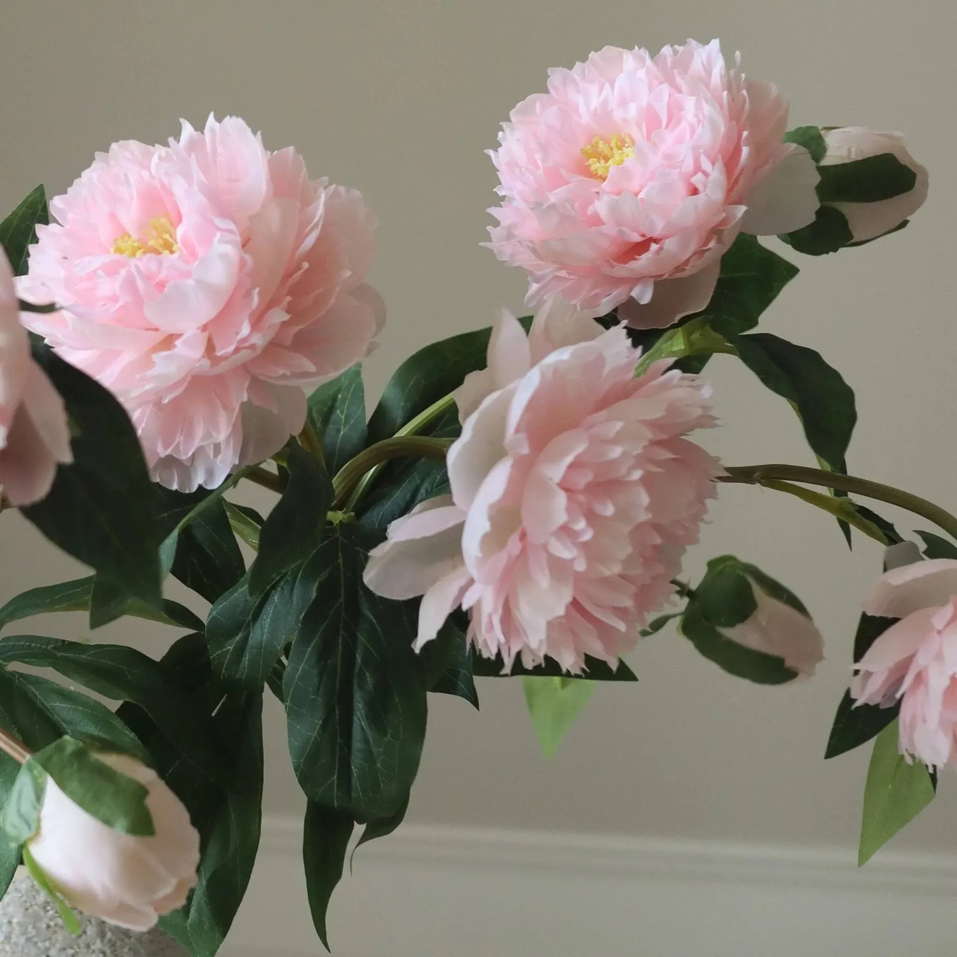 Ramo artificial de peonías, Medium, rosa, 5 ud. Botané