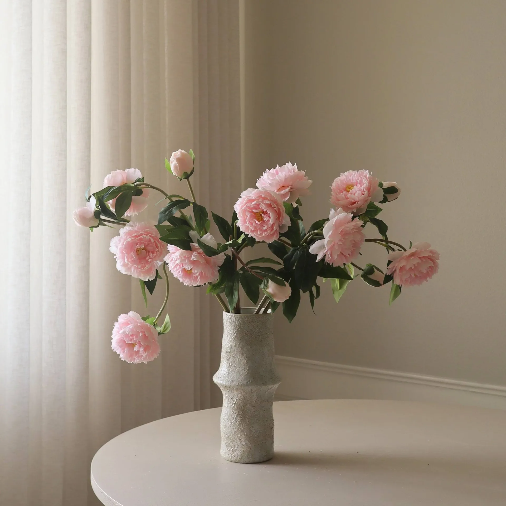 Ramo artificial de peonías, Medium, rosa, 5 ud. Botané