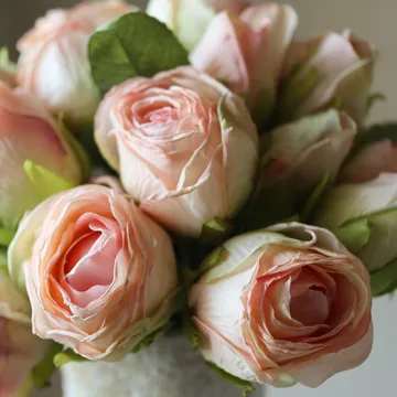 Ramo artificial de rosas - Mini, rosa claro, 10 ud. - Botané