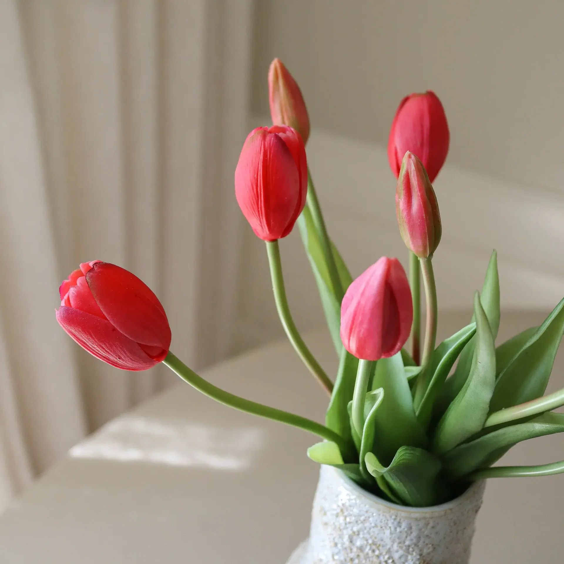 Ramo artificial de tulipanes, Light red, 5 uds. Botané