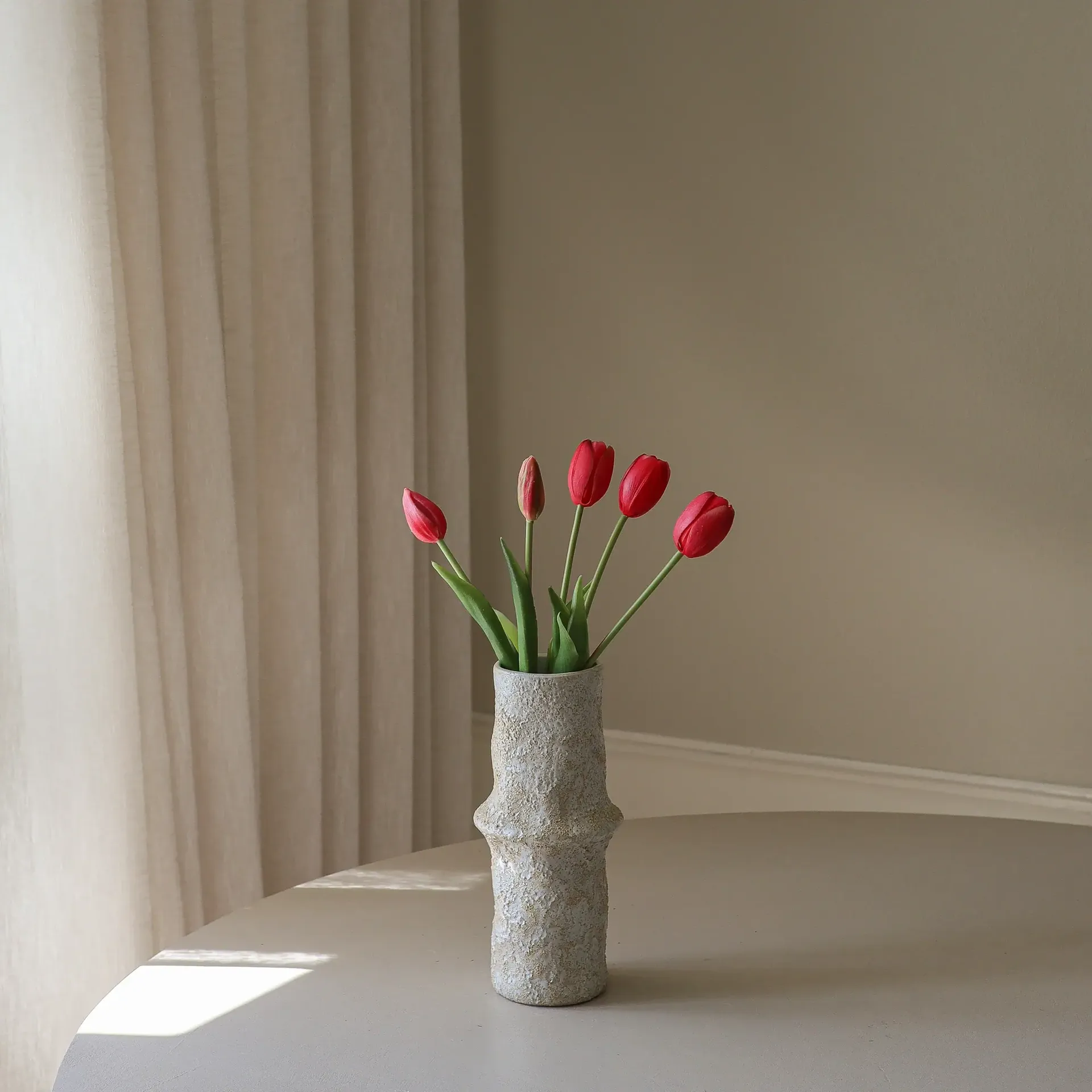 Ramo artificial de tulipanes, Light red, 5 uds. Botané