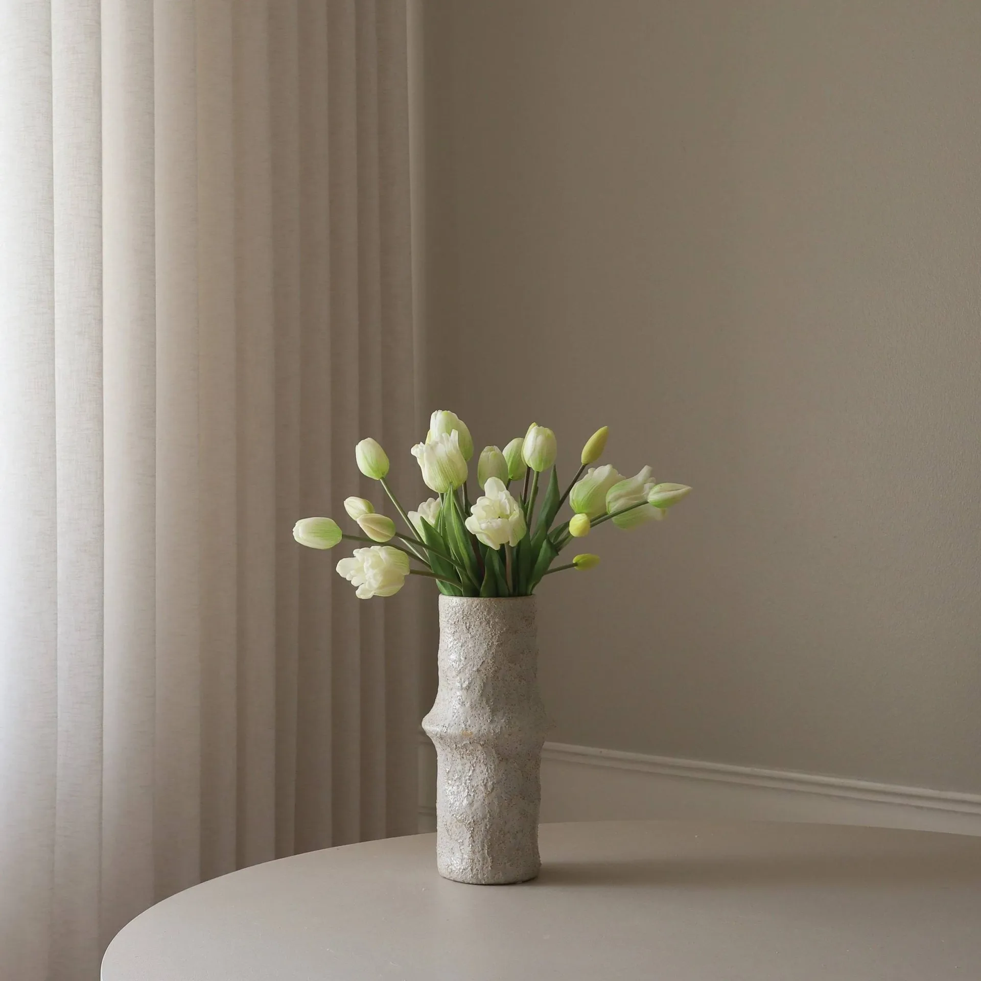 Ramo artificial mixto de tulipanes, Blanco, 20 ud. Botané