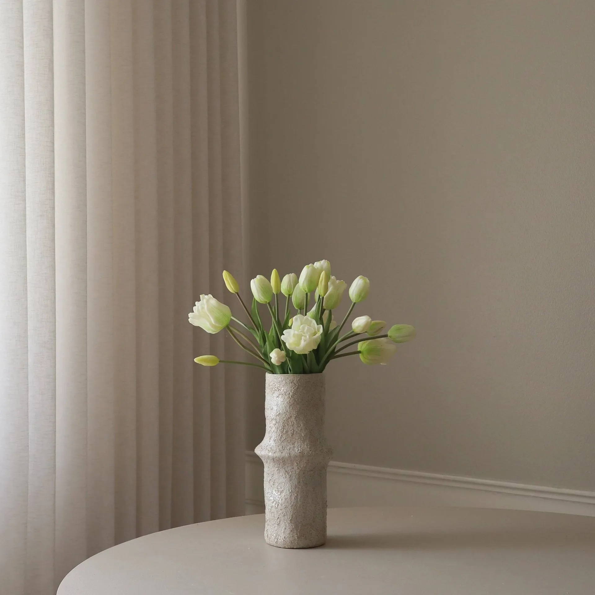 Ramo artificial mixto de tulipanes, Blanco, 20 ud. Botané