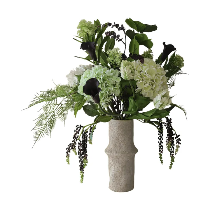 Ramo artificial Moonlit Garden - Hortensia-tulipán loro-cala, 106 cm, 17 uds - Botané