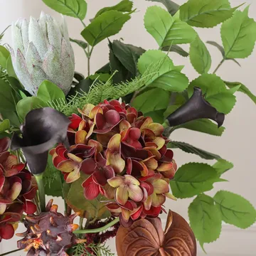 Ramo artificial Noir Botanica - Hortensia-cala-anturio 112 cm, 15 uds - Botané