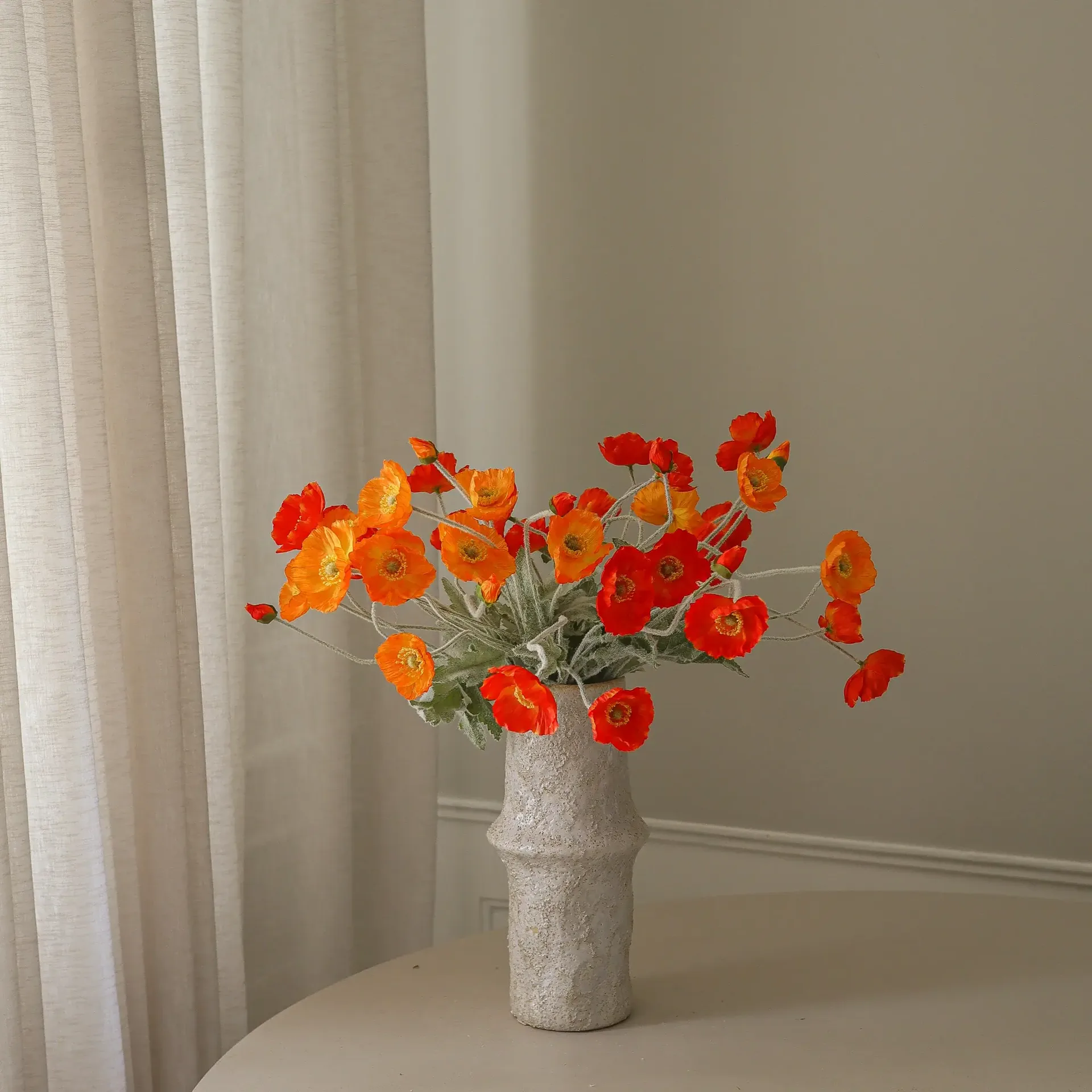 Ramo artificial Poppy Sunset, Amapola, 56 cm, 11 uds Botané