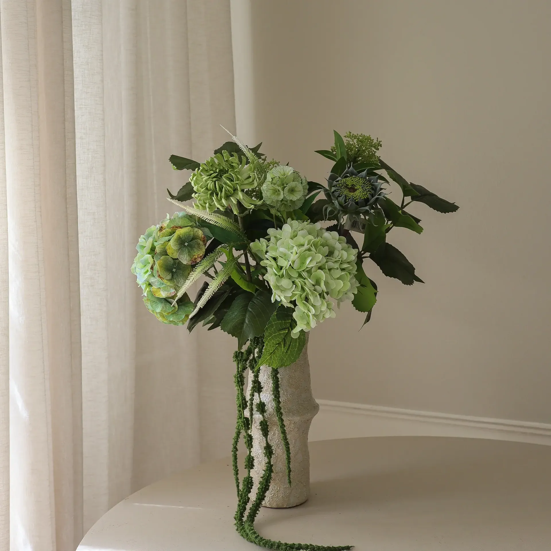 Ramo artificial Sage Garden, Hortensia-dalia semicactus 112 cm, 10 uds Botané