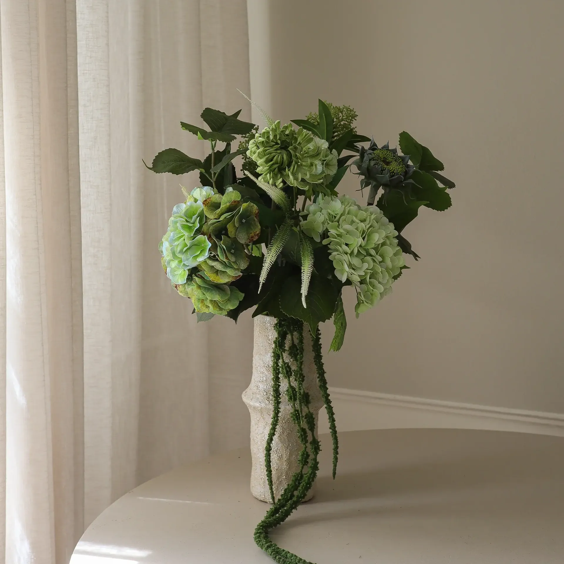 Ramo artificial Sage Garden, Hortensia-dalia semicactus 112 cm, 10 uds Botané