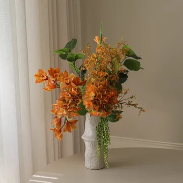 Ramo artificial The Orangery - Orquídea cymbidium-gladiolo-hortensia, 85 cm, 10 uds - Botané