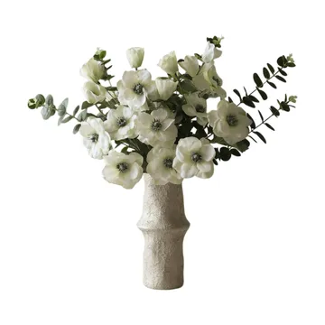 Ramo artificial White Satin - Anémona-eucalipto, 9 ud. - Botané