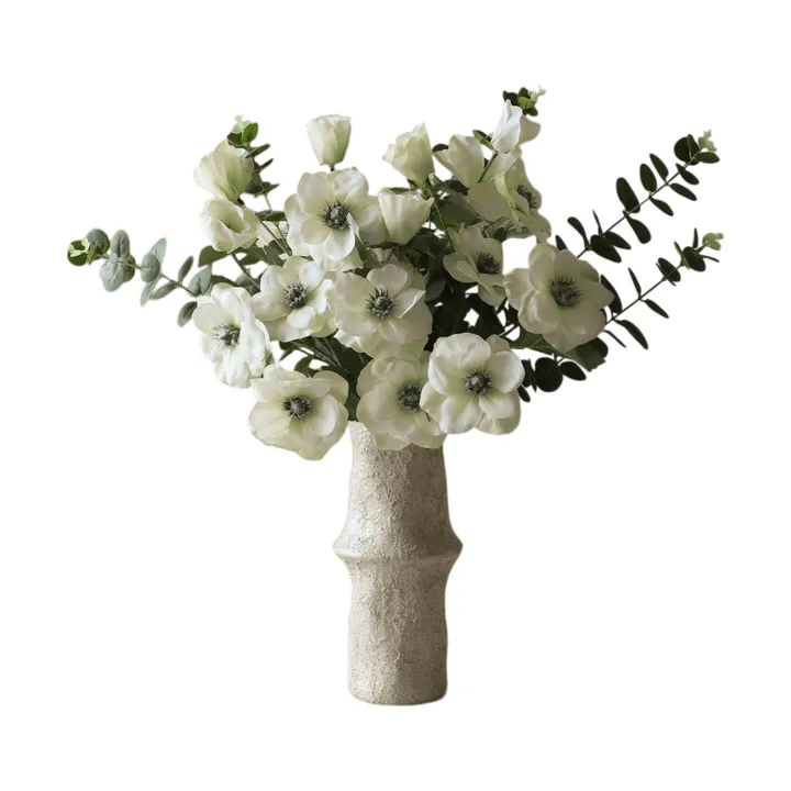 Ramo artificial White Satin - Anémona-eucalipto, 9 ud. - Botané