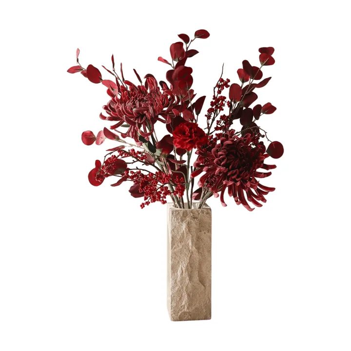 Ramo sintético Berry Drama - Crisantemo araña, clavel, eucalipto, 84 cm - Botané