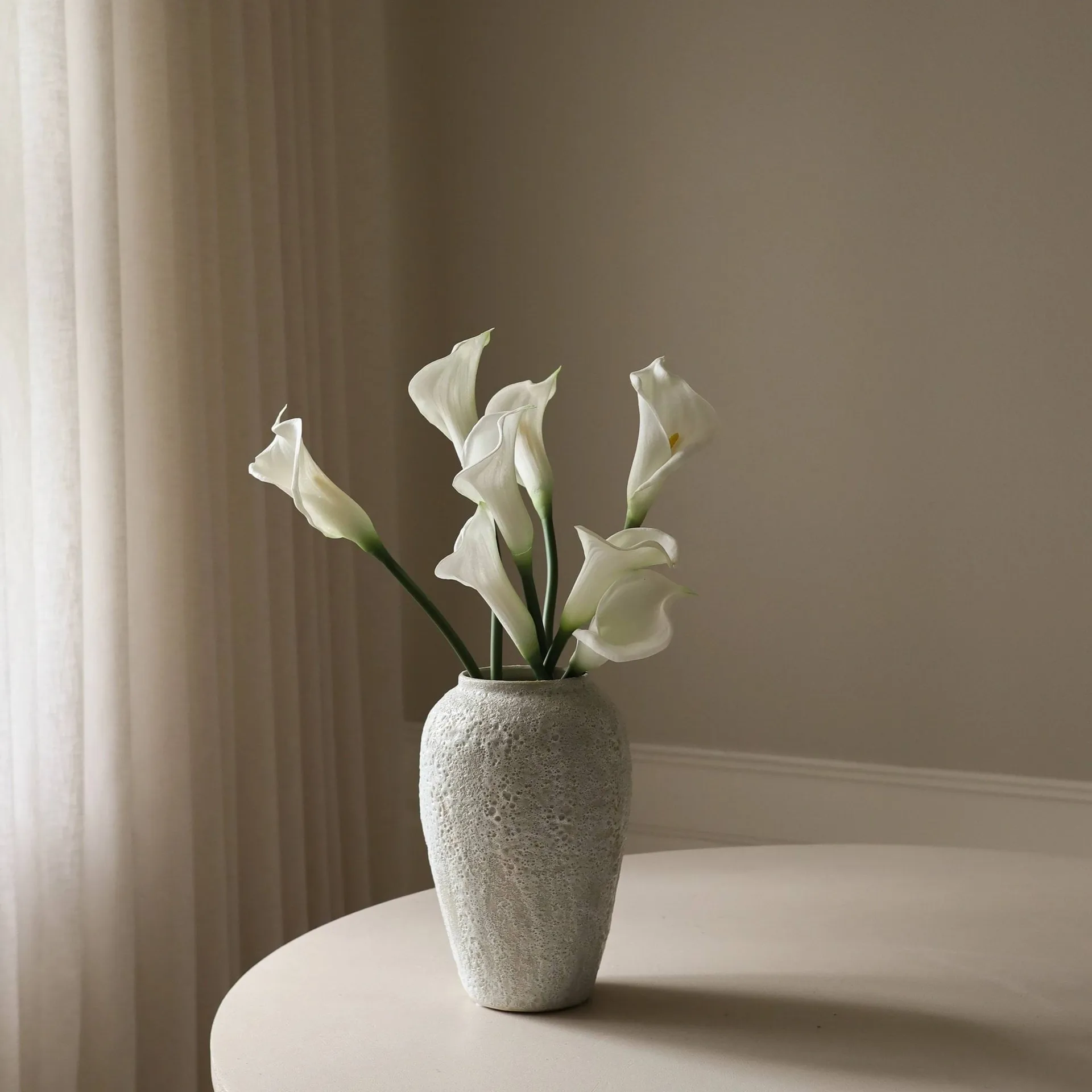 Ramo sintético de calas, Blanco, 65 cm, 8-pack Botané
