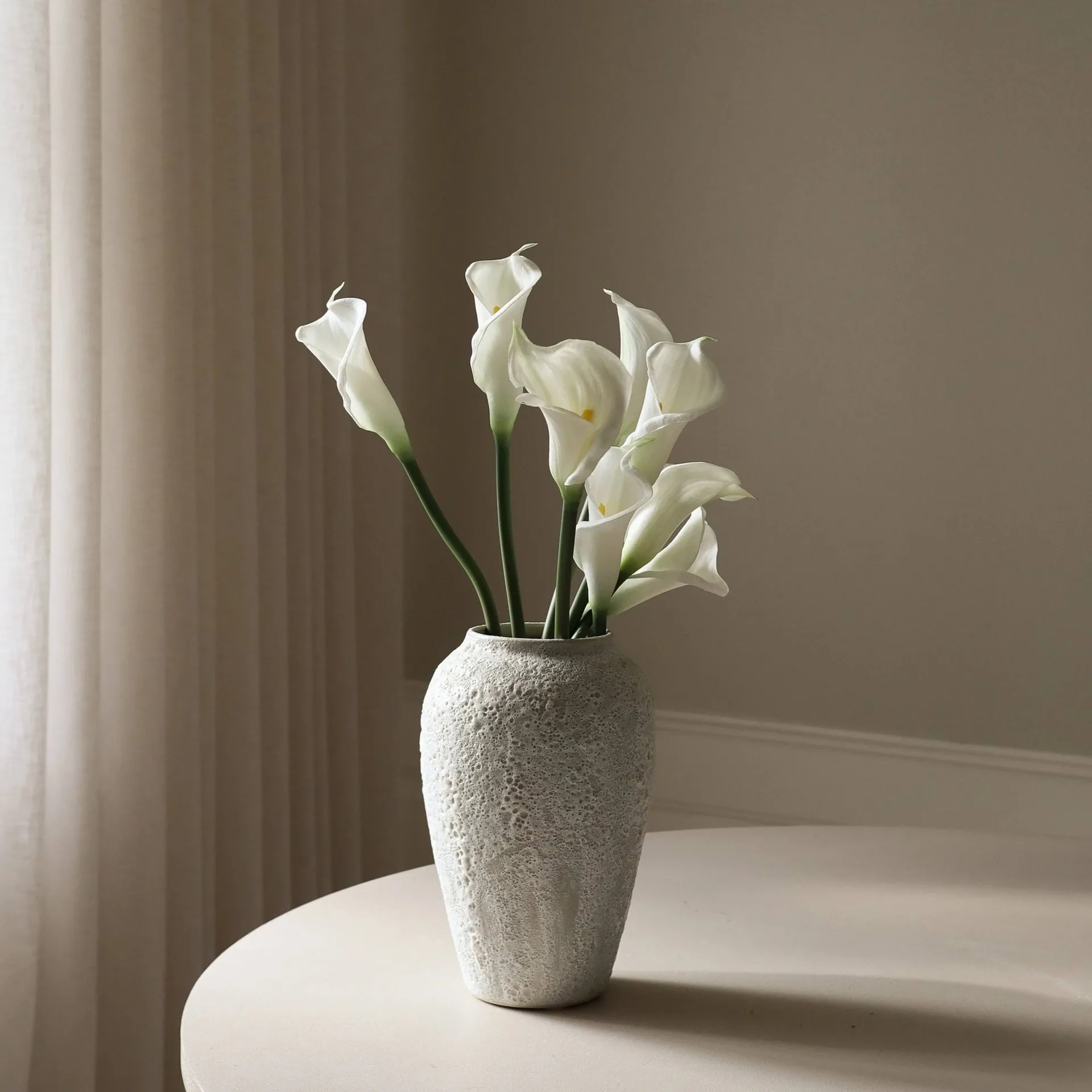 Ramo sintético de calas, Blanco, 65 cm, 8-pack Botané