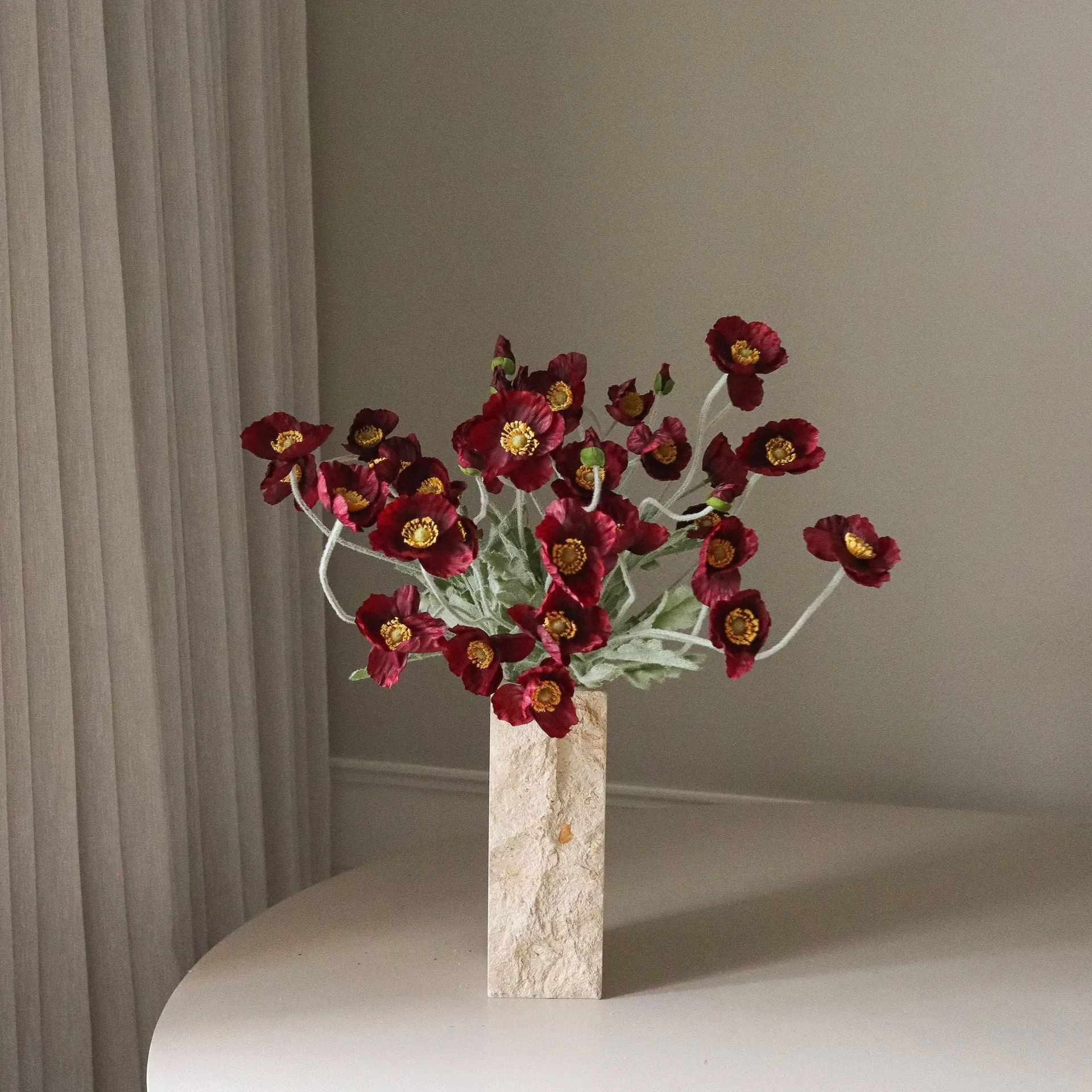 Ramo sintético Vallmo, Borgoña, 56 cm, 10-pack Botané