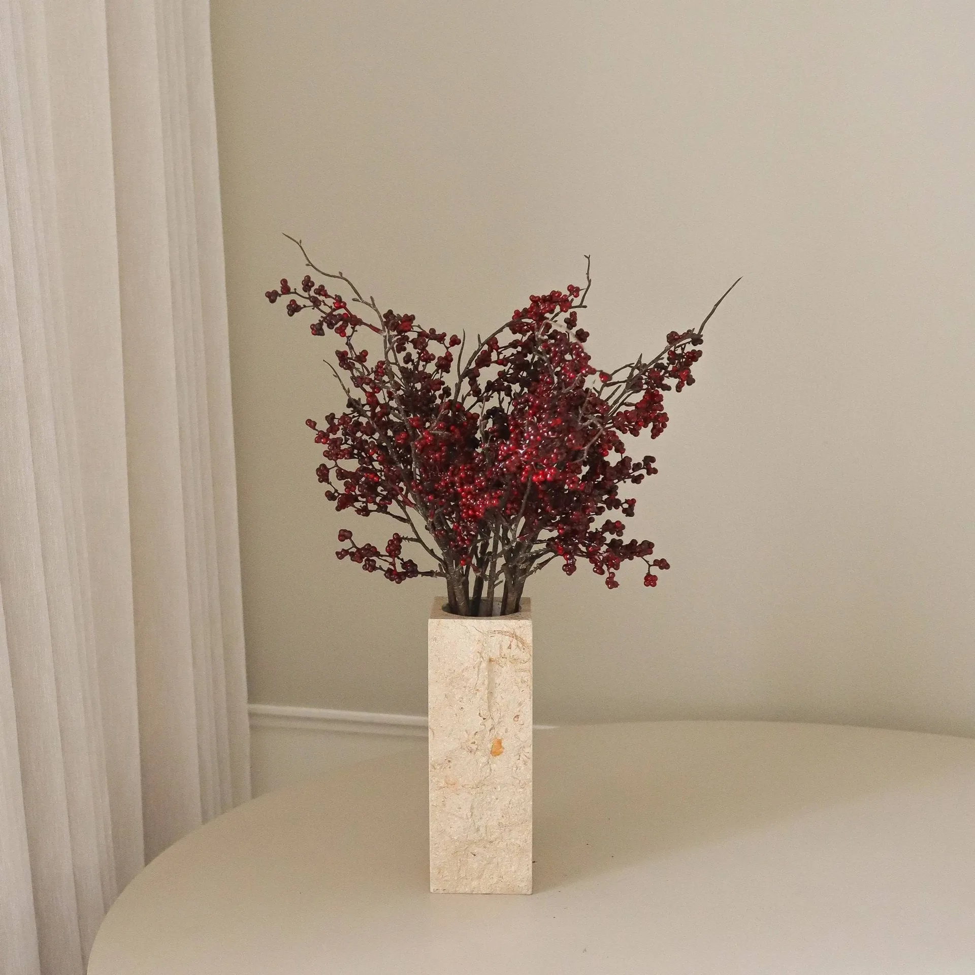Ramo sintético Wild Berry, Ramas de bayas rojo oscuro, 66 cm Botané