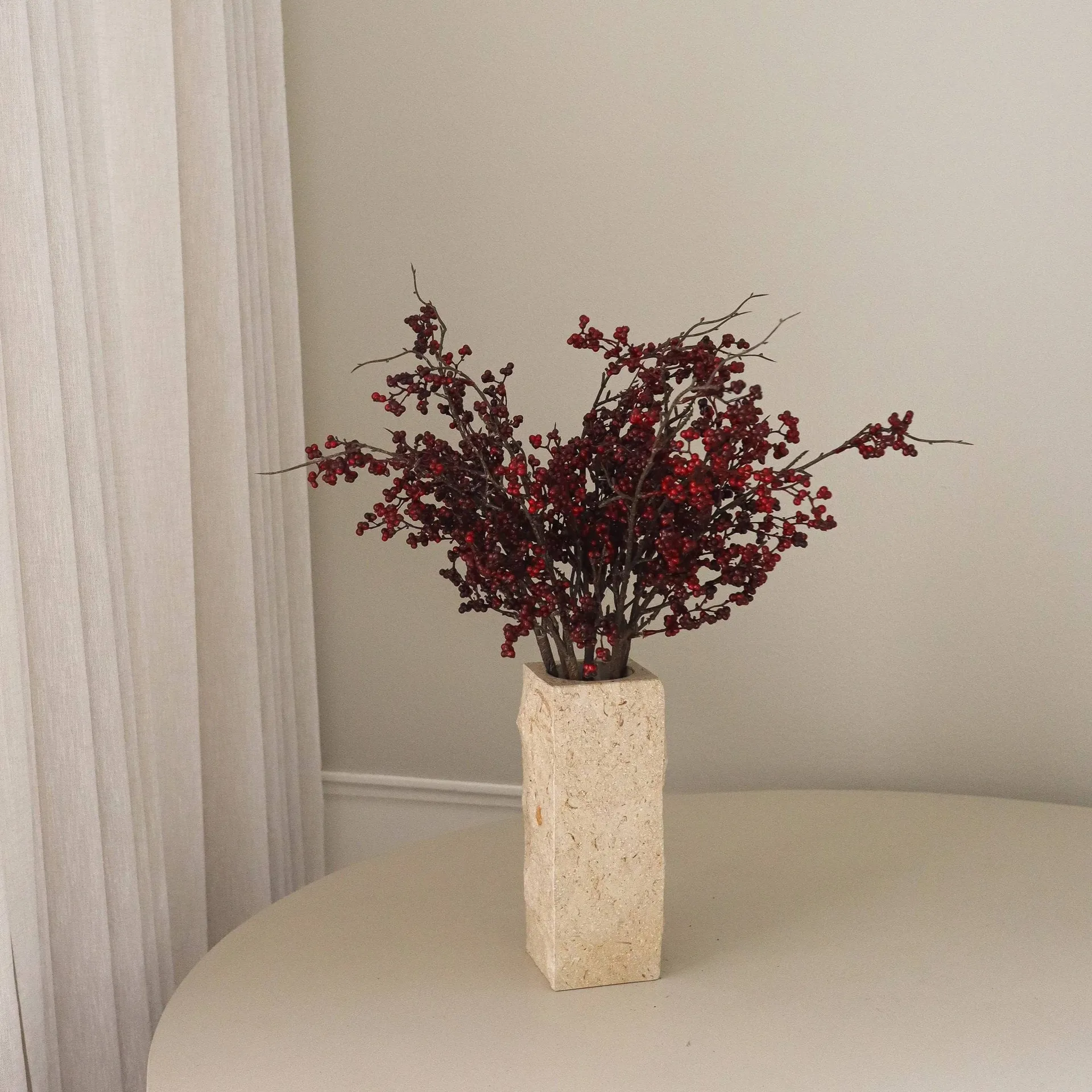 Ramo sintético Wild Berry, Ramas de bayas rojo oscuro, 66 cm Botané