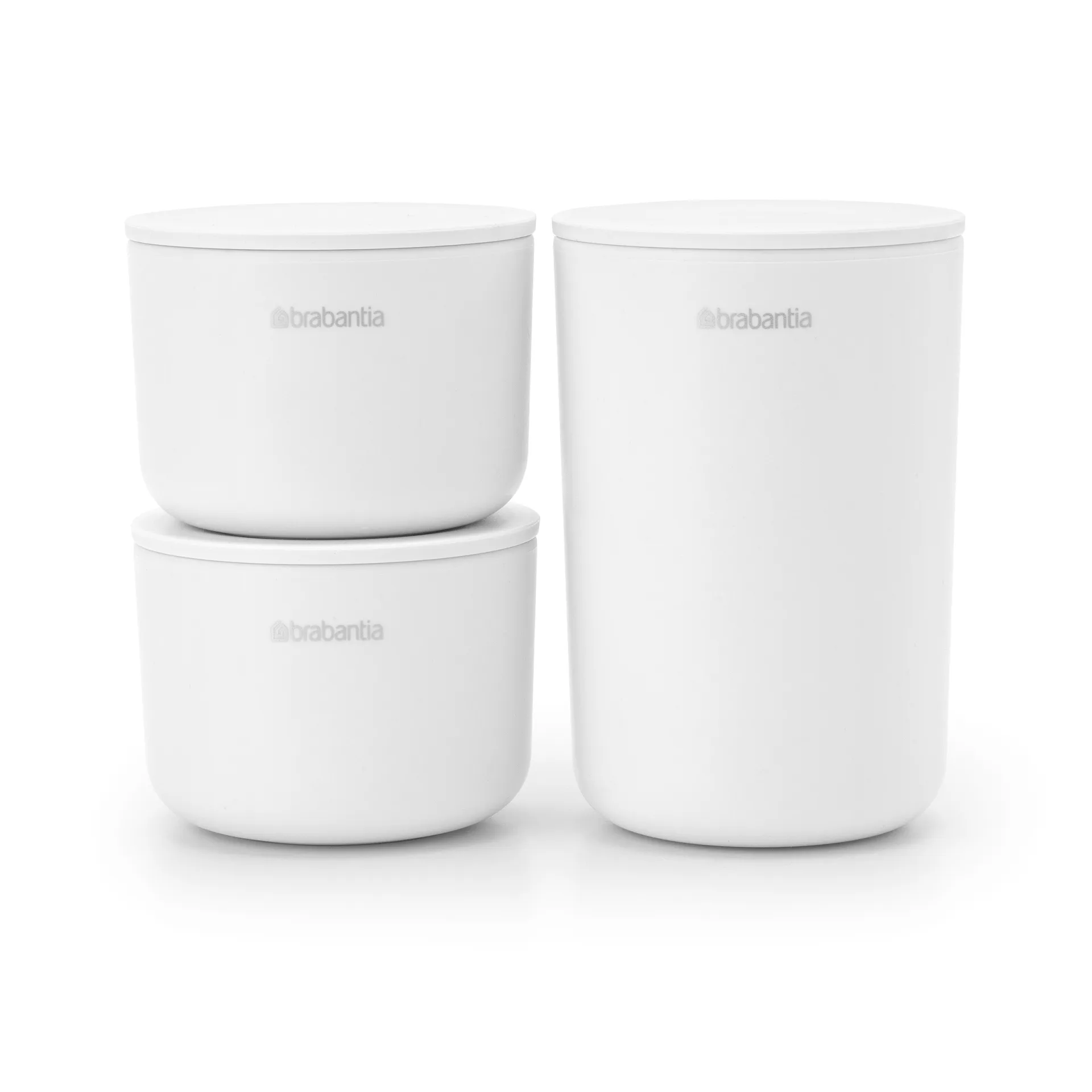 3 Botes de almacenaje ReNew, blanco Brabantia