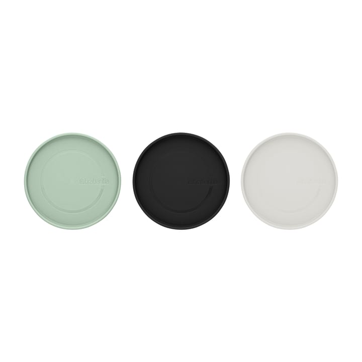 3 botes de cristal Brabantia, negro-gris-verde Brabantia