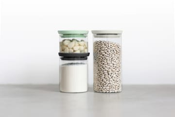 3 botes de cristal Brabantia - negro-gris-verde - Brabantia