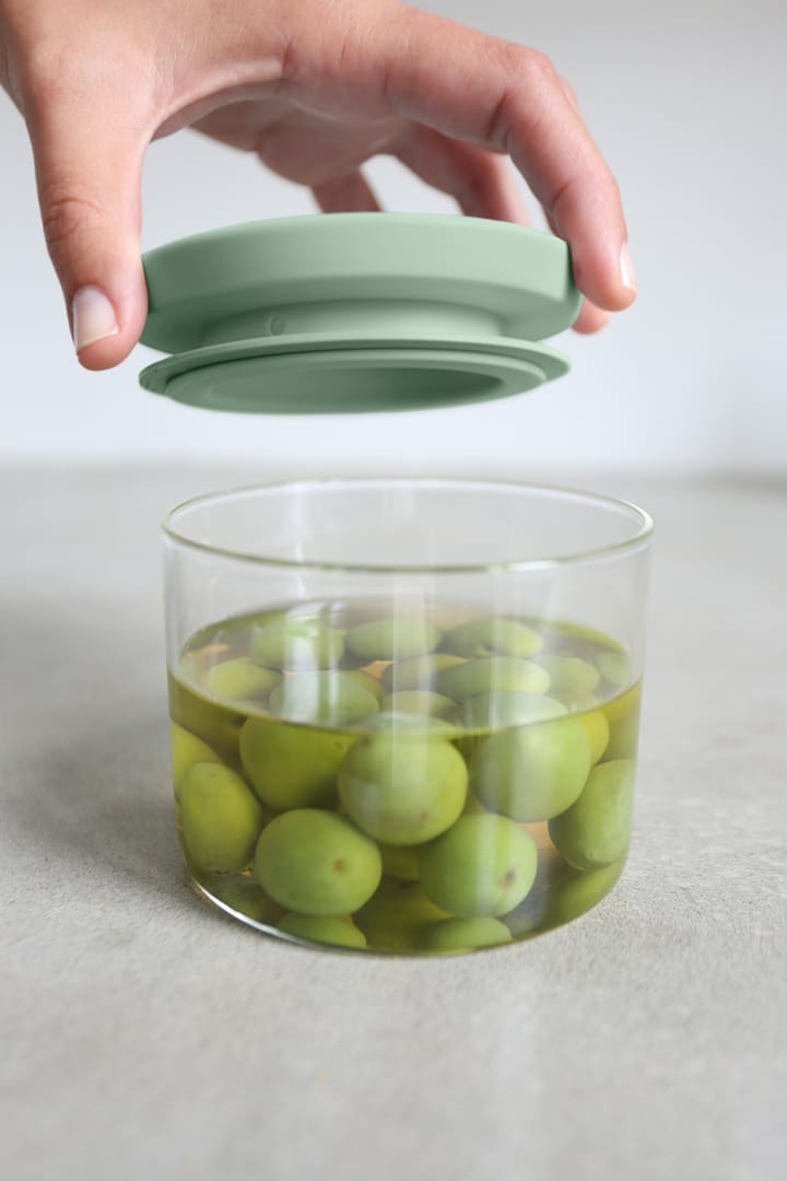 3 botes de cristal Brabantia, negro-gris-verde Brabantia