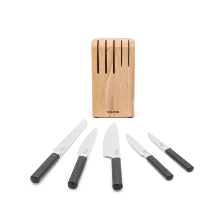 Bloque de cuchillos con cuchillos cocina Profile, madera Brabantia