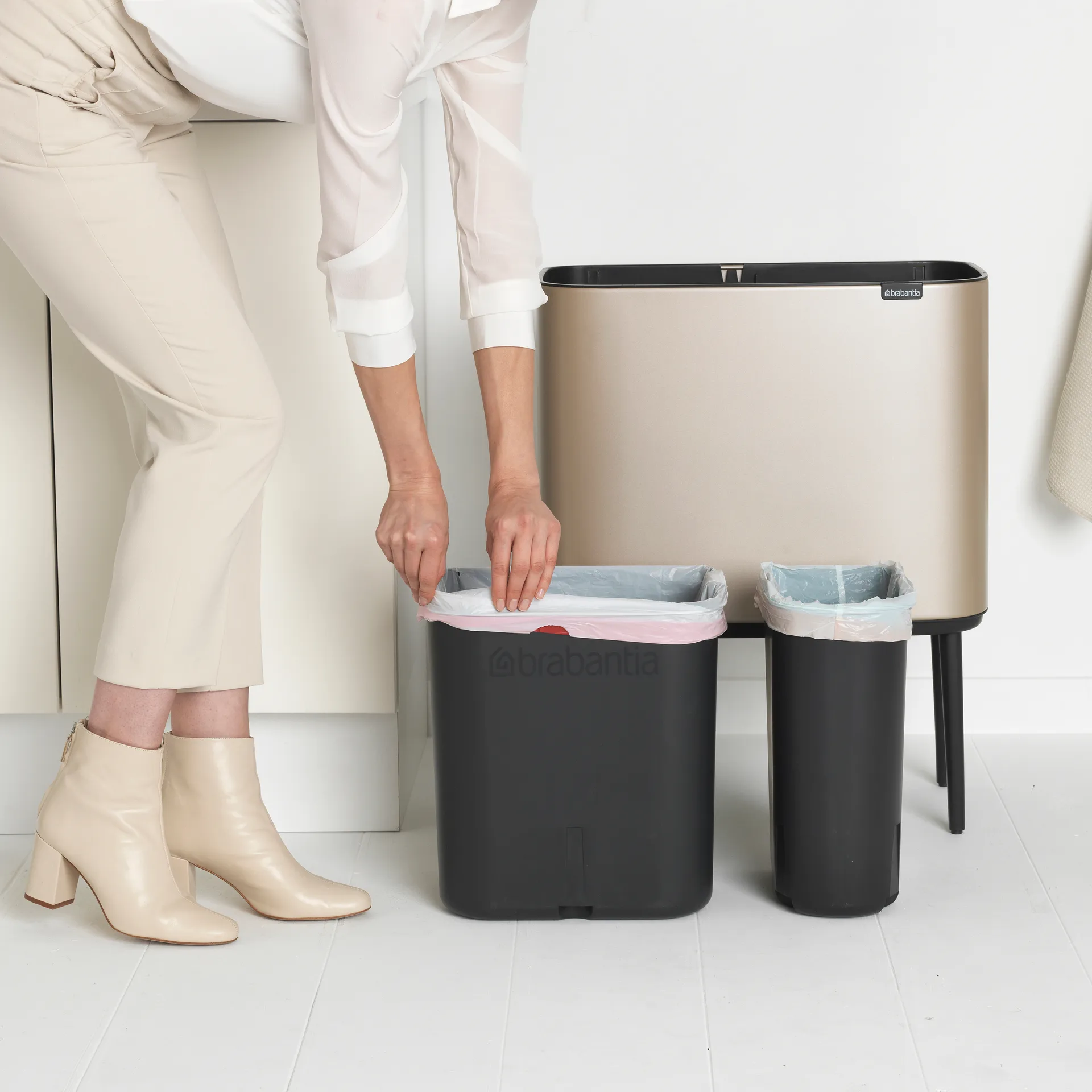 Bo Touch Bin 11+23 L, Metallic Gold Brabantia