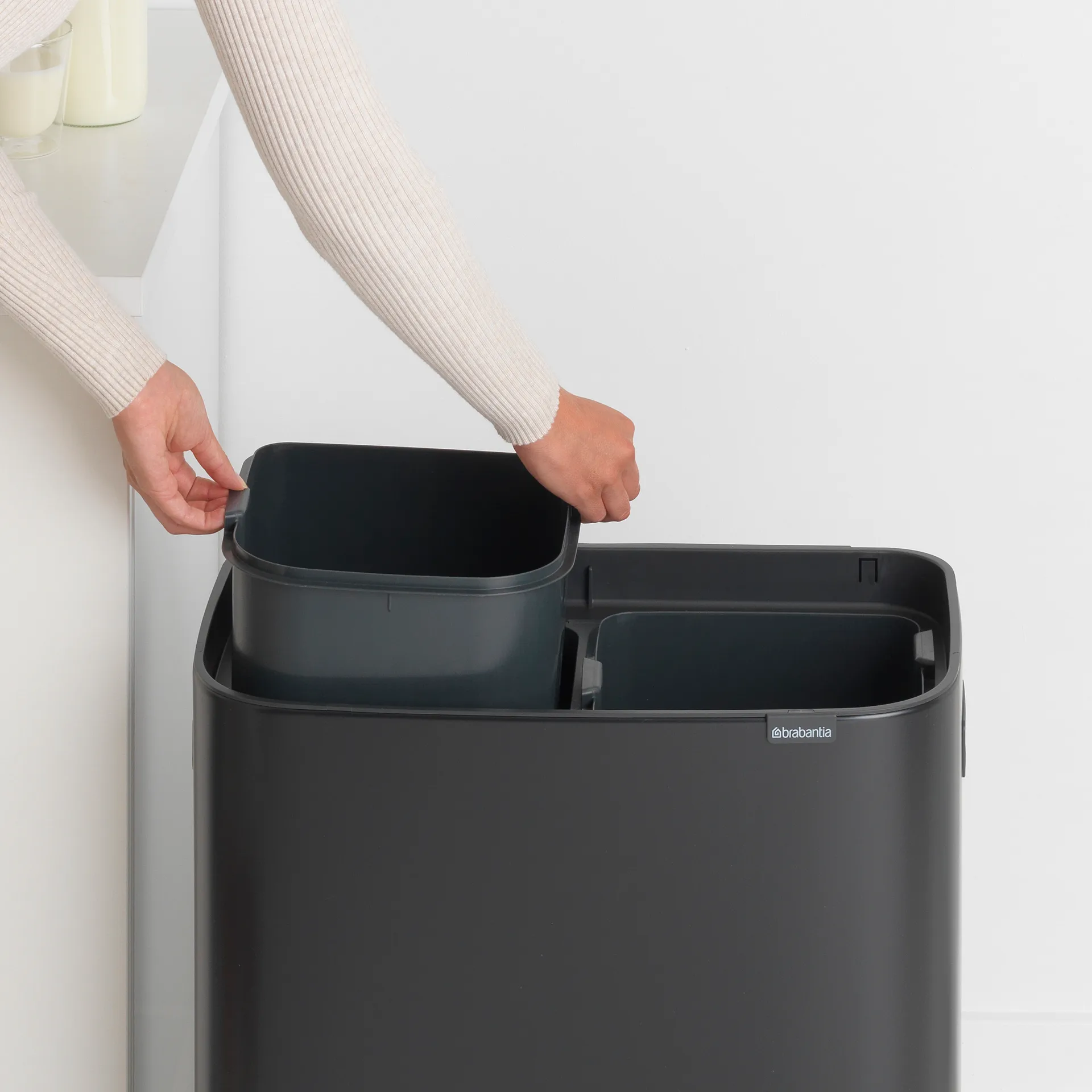 Bo touch bin 2x30 L, negro mate Brabantia