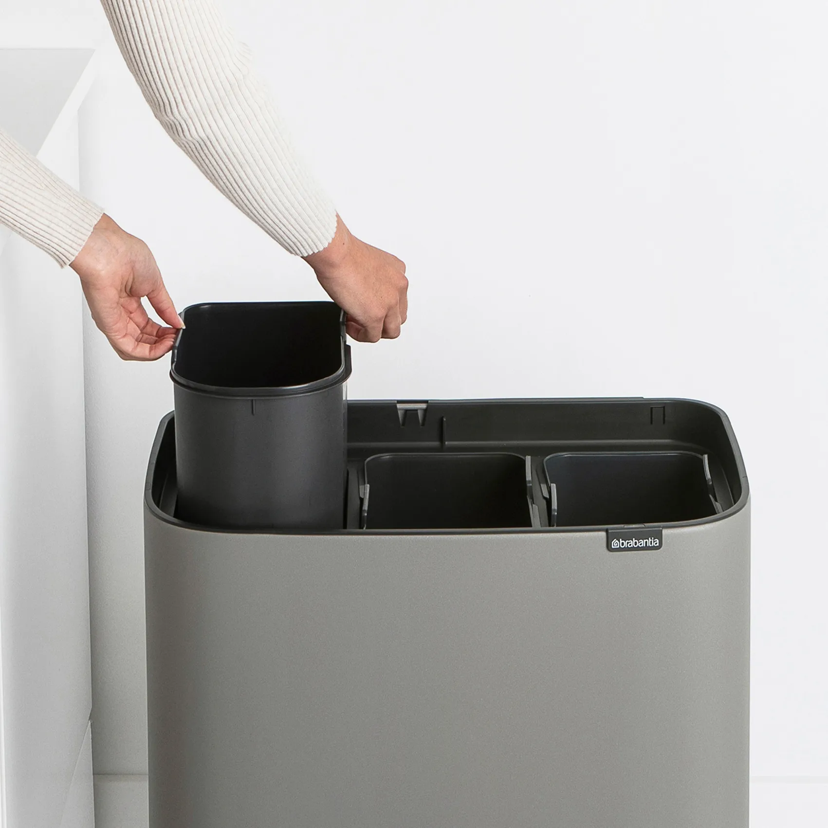 Bo Touch Bin 3 x 11 L, Mineral concrete grey Brabantia