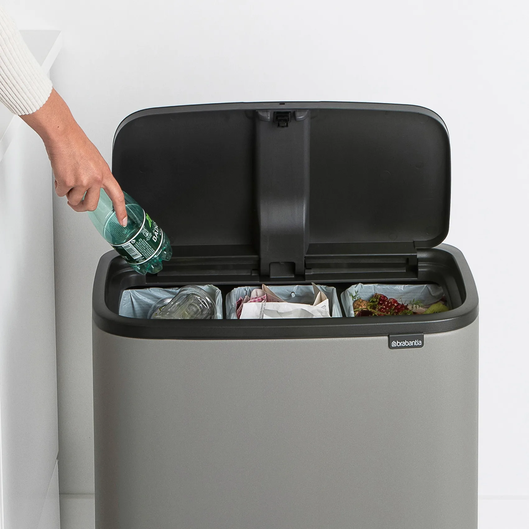 Bo Touch Bin 3 x 11 L, Mineral concrete grey Brabantia